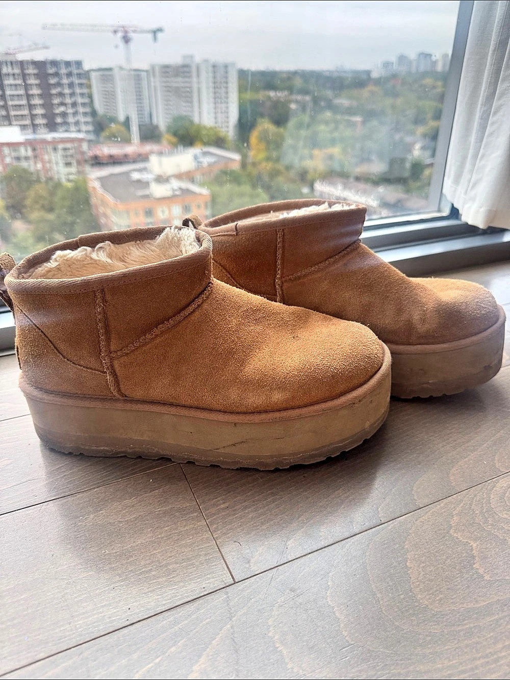 UGG Classic Ultra Mini Platform Brown Lined Ankle Boots